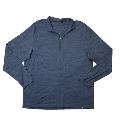Camisa Travis Mathew Para Hombres 2XL Azul Marino Crestview 1/4 Cremallera Rendimiento Ligero Foto 1 de 4