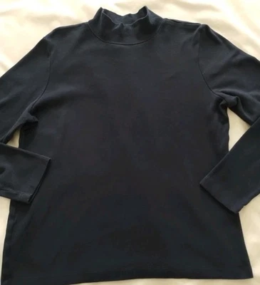 TOP DE MUJER KAREN SCOTT AZUL MARINO MANGA LARGA ELÁSTICO CUELLO FALSO CUELLO ALTO L Foto 1 de 4