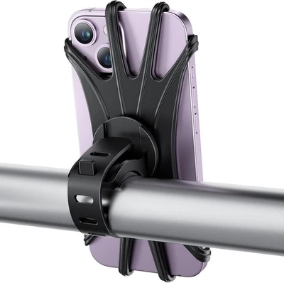 Soporte para teléfono de bicicleta VUP, soporte universal para celular, desmontable, negro  Foto 1 de 4