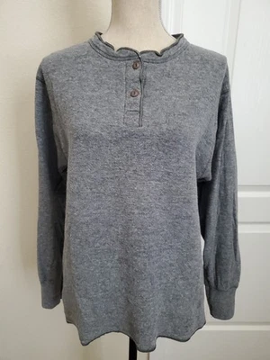 LL BEAN River Driver's Camisa Térmica Henley Mezcla Lana De Colección Años 90 Hecha en Estados Unidos Foto 1 de 4