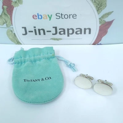 Gemelli Tiffany & Co. in argento sterling ovali da uomo con custodia USATI - Immagine 1 di 4