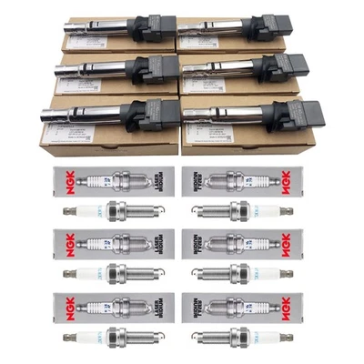 6x Bobinas de encendido originales y bujía NGK para Porsche Cayenne VW Eos Foto 1 de 4