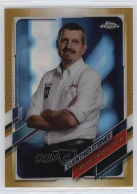 2021 Topps Chrome Formula 1 F1 Crew Gold Refractor /50 Guenther Steiner #92 - Image 1 of 2