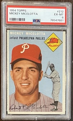 1954 Topps #212 Mickey Micelotta, Phila. Phillies, PSA 6 *Set Break, Read Below* - Image 1 of 2
