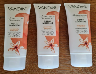 3 x 75 ml VANDINI Energy Handcreme Orangenblüte Babassuöl sinnlich Pflegekomplex