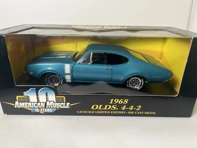 Ertl American Muscle 1968 Oldsmobile 4-4-2 BLUE 36420 Diecast Car 1:18 Foto 1 de 4