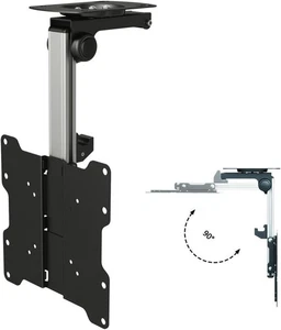 InstallerParts Supporto TV da Soffitto Pieghevole - da 17 a 17 Pollici - 37 Pollici, Argento  - Foto 1 di 5