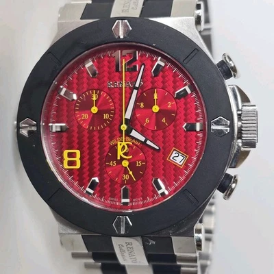Reloj cronógrafo de cuarzo suizo Renato Wilde Beast esfera roja 46 mm Foto 1 de 4