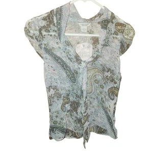 Guess Marciano Silk drawstring top Transparent blouse Size Small NWT - Picture 1 of 6