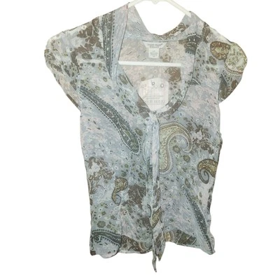 Blusa Guess Marciano Seda Cordón Top Transparente Talla Pequeña Nueva con Etiquetas Foto 1 de 4