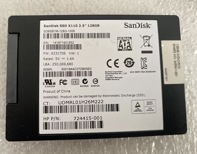 SanDisk X110 2.5" SSD 128GB SD6SB1M-128G-1006 Solid State Drive - Image 1 of 2