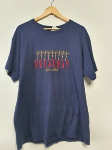 Vintage Broadway New York Shirt Adult Extra Large Blue Embroidered 1990s - Picture 1 of 7