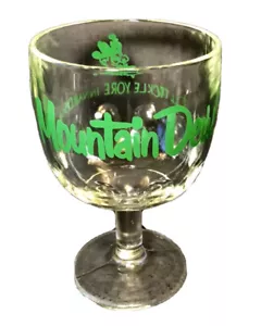 "ROCÍO DE MONTAÑA ""¡LE COSQUILLAS A TUS ENTRAÑAS!" TAZA DE COPA DE VIDRIO DE COLECCIÓN USADA - Imagen 1 de 4