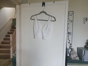Summer Ruched Back Off White Ivory Top Size Small - Picture 1 of 4