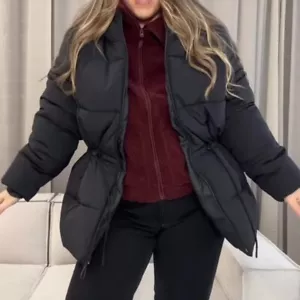 H&M : Black Oversized Drawstring-Waist Puffer Jacket : 1228976001 : ALL SIZES - Picture 1 of 4