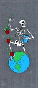 Calcomanía Grateful Dead de colección esqueleto de pie en la tierra rosas pegatina ventana coche - Imagen 1 de 1