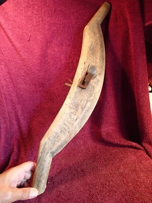 dated 1786 !! ANTIQUE HANDMADE WOOD SAW TOOL SWEDEN SWEDISH FOLK ART SCANDINAVIA - Image 1 of 4