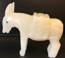 Onyx Donkey Stone Burro Mule Figurine 4" Nativity Animal Mexico Handcrafted