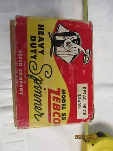 Vintage Zebco Model 55 Heavy Duty Spinner Fishing Reel in Box It Works - Picture 1 of 7