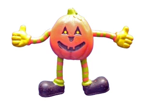 Easter Unlimited PIN Mini FIGURINE Halloween Vintage PUMPKIN BENDY MAN JOL 1980s - Picture 1 of 3
