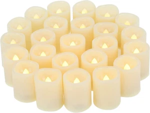 Battery Operated Flameless Votive Candles Realistic Flickering Fake Electric LED - Picture 1 of 12