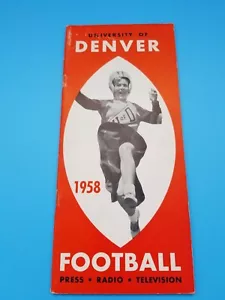 UNIVERSITY of DENVER - COLLEGE FOOTBALL MEDIA GUIDE - 1958 - Picture 1 of 2