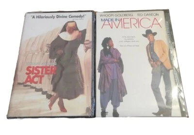 NEW SEALED! Whoopi Goldberg 2 Movie DVD Lot: Sister Act and Made in America Foto 1 de 4
