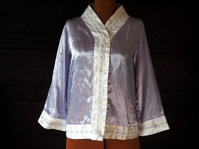 Camisa Pijama American Girl Nellie Lavanda Púrpura Blanco Satinado Niños Juniors Talla M Foto 1 de 4