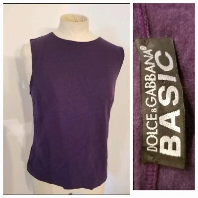 Camiseta sin mangas Dolce & Gabbana básica de lana talla EU 46 US 10 púrpura clásica sin mangas  Foto 1 de 4