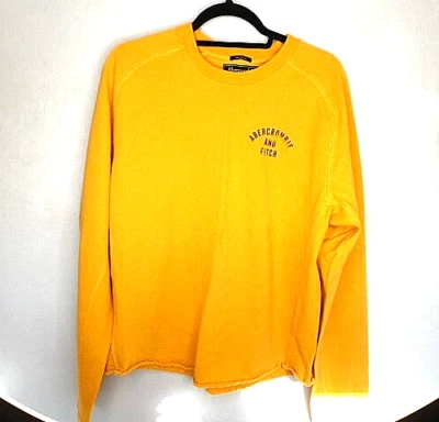 Camisa Abercrombie & Fitch Amarillo Mostaza Manga Redonda Logo Algodón Musculoso XL Pesada Foto 1 de 4