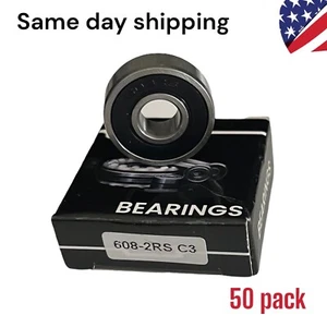 608-2RS C3 Skateboard Ball Bearing , 8x22x7mm (50 Pcs ) - Picture 1 of 3