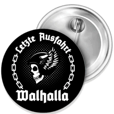 MARKENLOS Last Ride Valhalla Engine Button Badge Sticker Bottle Opener Mirror