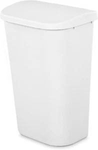 Sterilite 11.3 Gallon D Shape Flat Side Lift Top Lid Wastebasket Trash - White - Picture 1 of 6