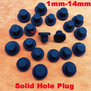 Silicone Rubber Black Solid Hole Plug End Cap Seal Stopper Bung Pipe Tube Insert - Picture 1 of 9