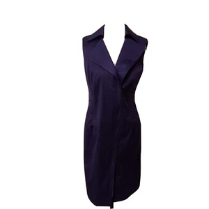 NWT Akris Punto Sleeveless Cotton/Elastane Purple Zipper Dress Sz 8 $995 - Picture 1 of 9