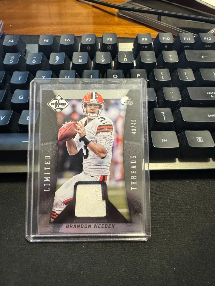 2013 Panini Limited Limited Threads Prime /49 Brandon Weeden #9 - Image 1 of 2