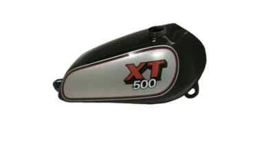 Tanque de combustible Yamaha XT TT 500 pintado plateado y negro acero modelo 1U6, 1980 | apto para Foto 1 de 4