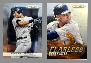 Tarjeta de béisbol 2013 Panini Prizm Derek Jeter MLB Fearless #F3 y base #44 lote X2 - Imagen 1 de 17