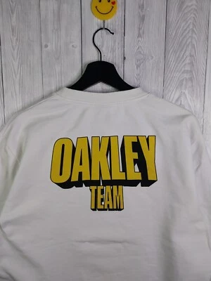 Oakley Team Y2k Custom Fit White Double-Sided Print Jumper Sweatshirt Large L - Image 1 of 4