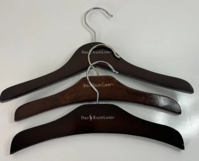 3 perchas de madera para niños pequeños Polo Ralph Lauren ~11" Foto 1 de 4