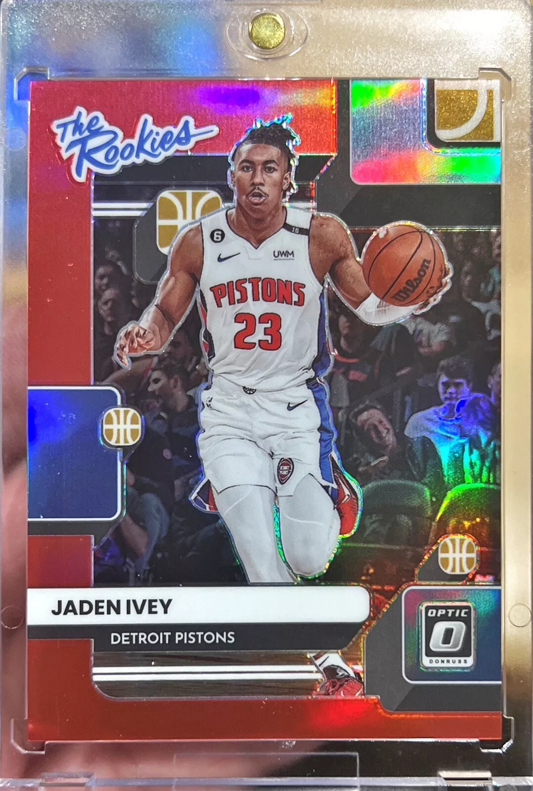 2022-23 Optic Jaden Ivey The Rookies Red Prizm /99 RC Card Color Match