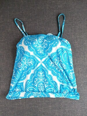 NEW NWT Beach House Tankini Swim Suit Seim Bikini Top Size 10  Aqua Blue White - Image 1 of 4