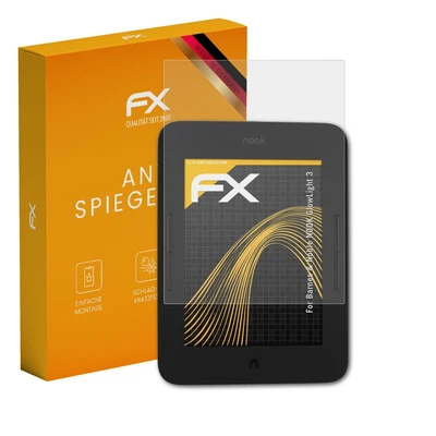 atFoliX 2x Schutzfolie für Barnes & Noble NOOK GlowLight 3 matt&stoßfest - Bild 1 von 4