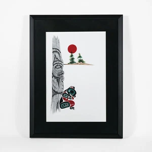 Original Northwest Native Gemälde Bär Totem von Danny Dennis - Bild 1 von 1