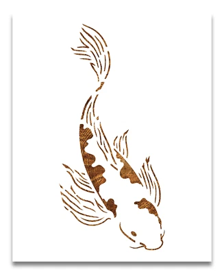 Plantilla de pez Koi - Color reutilizable, dibujo, pintura arte de plantilla personalizada Foto 1 de 4