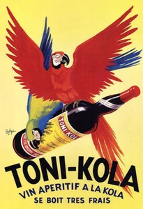 Toni-Kola Poster, französischer Wein, Wein Aperitif a la Kola, drei frisch getrunken, Frankreich - Bild 1 von 2
