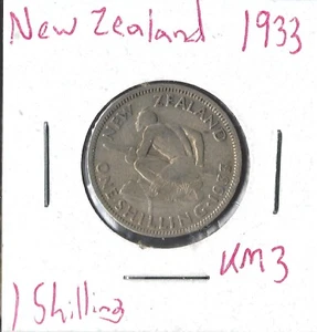 Coin New Zealand 1 Shilling 1933 KM3, silver - Picture 1 of 3