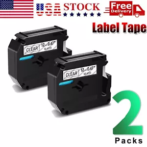 2 pezzi nastro trasparente per etichette adatto per Brother M-K M131 PT-70/80 12 mm per adesivo nome - Foto 1 di 12