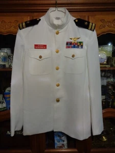 Vestido Pilotos Marina de los Estados Unidos Chaqueta Blanca Maverick TOP GUN USN DISFRAZ 43 LARGO - Imagen 1 de 14