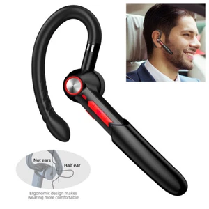 Wireless Bluetooth Earphone Ear Hook Headset for Android iOS Computer Laptop - Picture 1 of 16